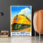 cartel de tren vintage