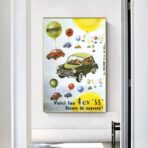 cartel de coches antiguos