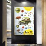 cartel de coches antiguos