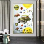 cartel de coches antiguos