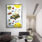 cartel de coches antiguos