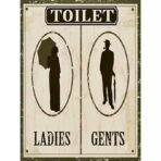 cartel de bano vintage