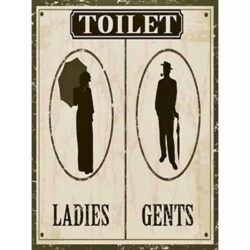 cartel de bano vintage