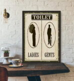 cartel de bano vintage