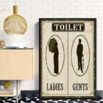 cartel de bano vintage