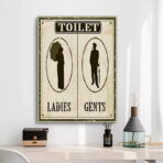 cartel de bano vintage