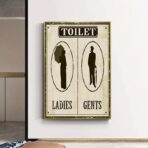 cartel de bano vintage
