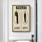 cartel de bano vintage