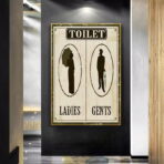 cartel de bano vintage