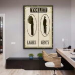 cartel de bano vintage