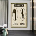 cartel de bano vintage