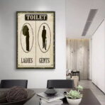 cartel de bano vintage