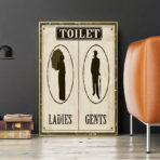 cartel de bano vintage