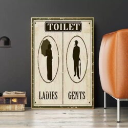 cartel de bano vintage