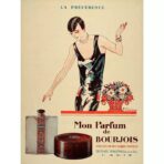 cartel publicitario de perfumes vintage