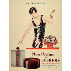cartel publicitario de perfumes vintage