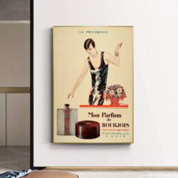 cartel publicitario de perfumes vintage