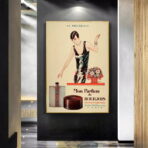 cartel publicitario de perfumes vintage