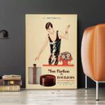 cartel publicitario de perfumes vintage