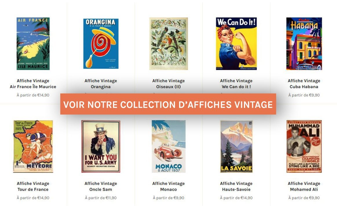 idee cadeau deco vintage affiches vintage