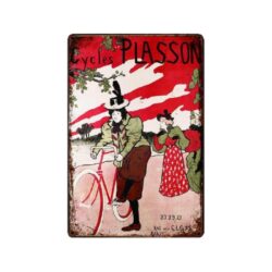 placa metal vintage ciclos plasson