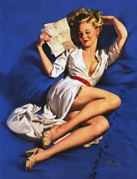 gil elvgren art He Thinks I'm Too Good To Be True Gil Elvgren 1948