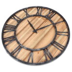 reloj industrial madera y metal