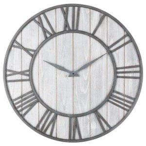 reloj industrial de madera