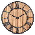 reloj industrial madera y metal