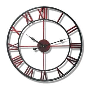 reloj industrial rojo
