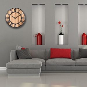 reloj industrial madera y metal