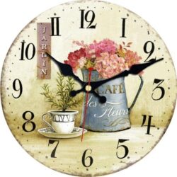 reloj de pared con flores