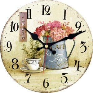 reloj de pared con flores