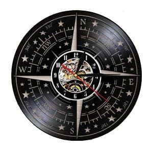 reloj de pared brujula