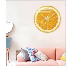 reloj de pared amarillo limon