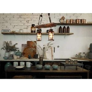iluminacion industrial madera metal