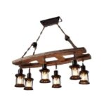 candelabro industrial madera y hierro