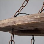 candelabro industrial madera y hierro