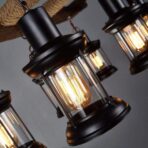candelabro industrial madera y hierro
