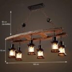 candelabro industrial madera y hierro
