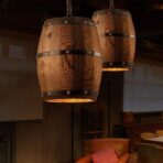 candelabro barril madera