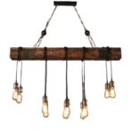 lampara de madera industrial