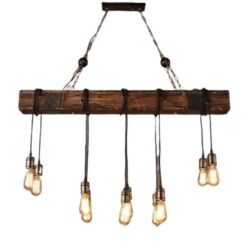 lampara de madera industrial