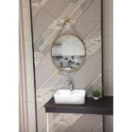 espejo de barbero dorado