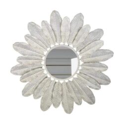 espejo metal pluma