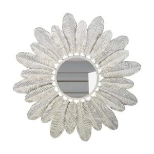 espejo metal pluma