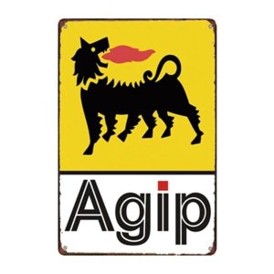 placa metal vintage agip