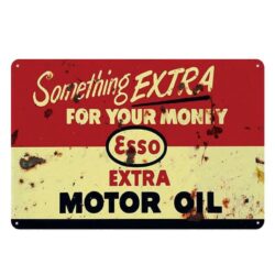 aceite de motor extra esso placa de metal vintage