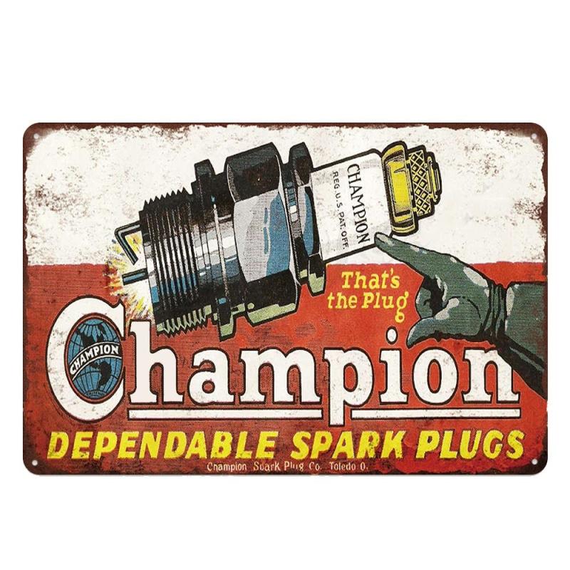 placa metal vintage campeon bujias confiables placa metal vintage campeon bujias confiables