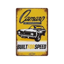 placa metal vintage chevrolet camaro